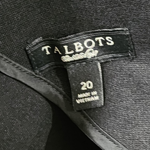 Talbots black long sleeve v‎ back scoop neck sheath dress plus size 20 - Picture 5 of 7